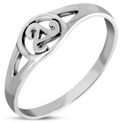 Plain Silver Triskele Triple Spiral Ring, rp679